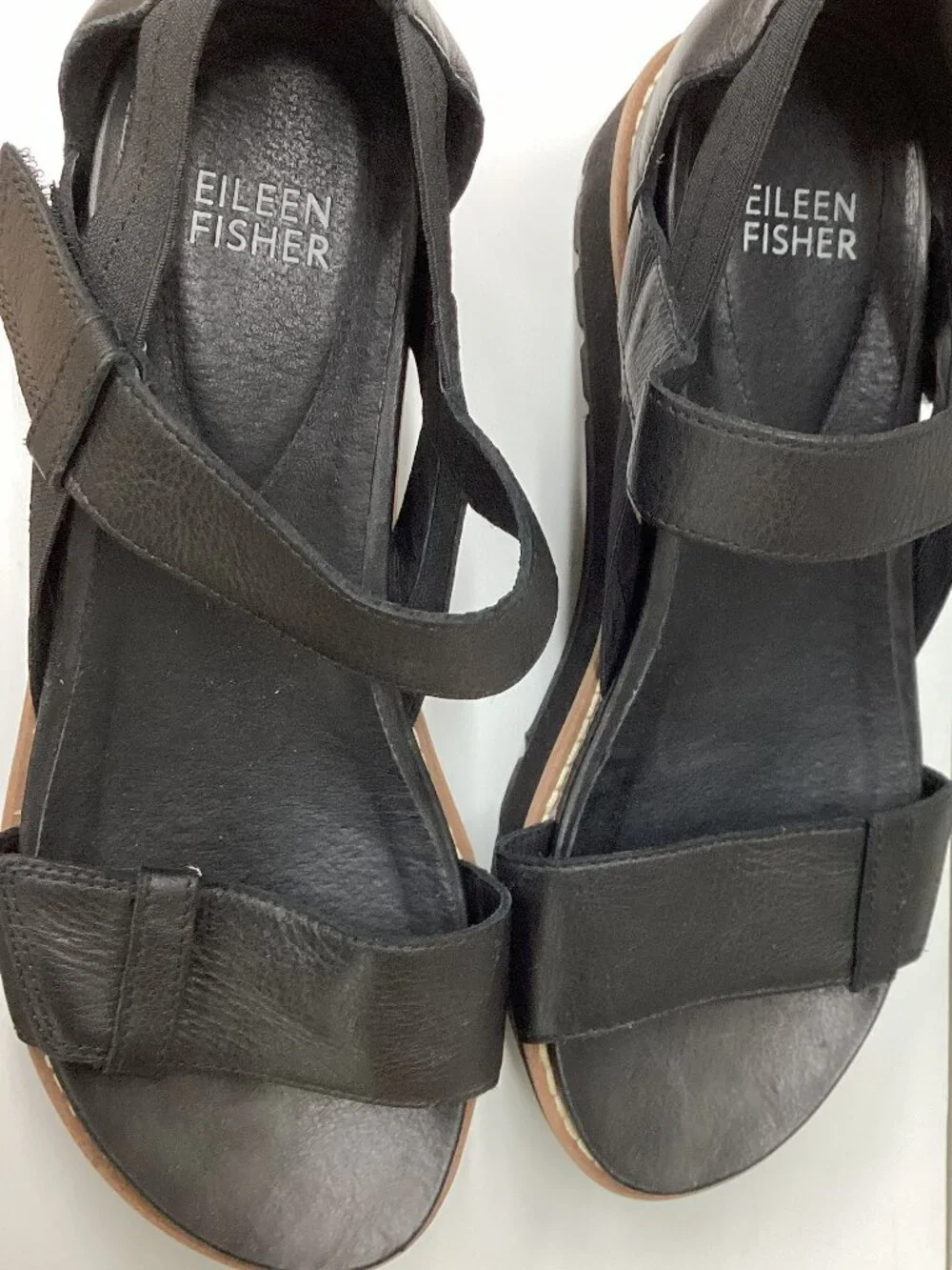 Eileen Fisher Luck Smooth Leather Wedge Sandal